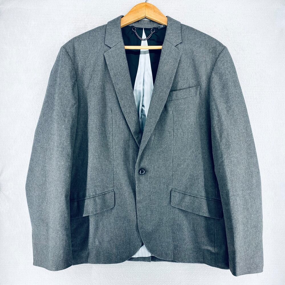 Armani Exchange Blazer Mens 42R Gray Cotton Blend Seersucker Sport Coat Jacket